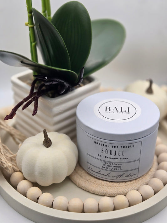 Boujee 10oz Soy Candle - Jasmine, Honeysuckle, and Sandalwood scent