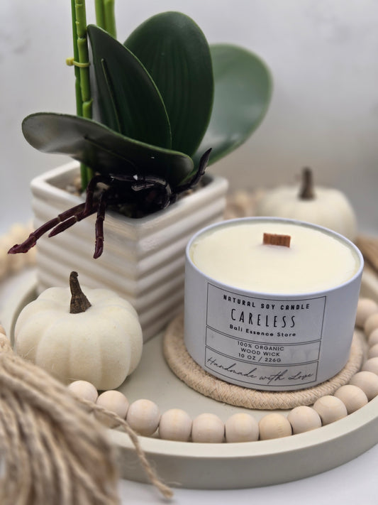 Careless 10oz Soy Candle - Bamboo Leaf, Grapefruit, Lavender, and Musk scent