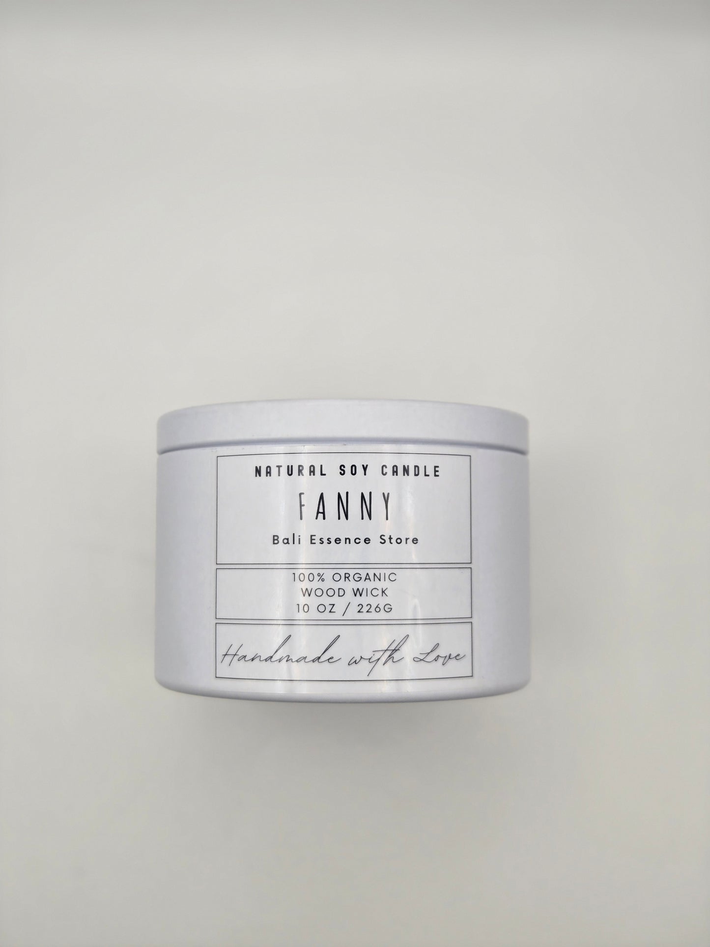 Fanny 10oz Soy Candle - Jasmine Vanilla, Caramel, and Sandalwood scent