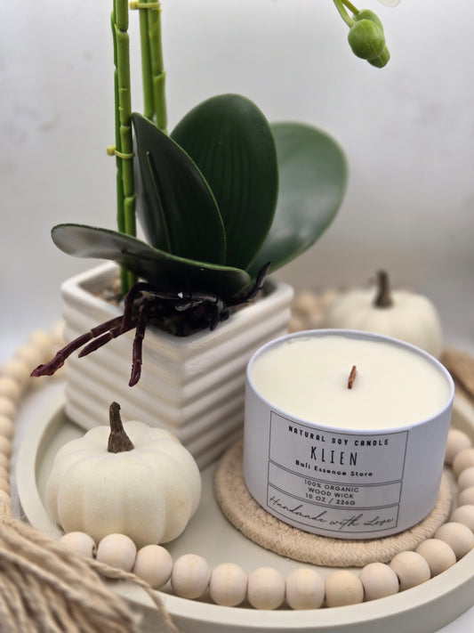 Klien 10oz Soy Candle - Bergamot, Lily, Amber, and Musk scents