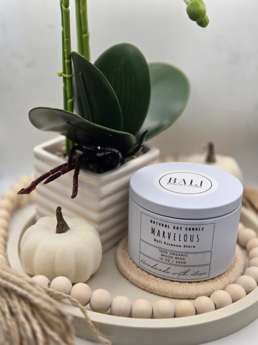 Marvelous 10oz Soy Candle - Jasmine, Saffron, Cedarwood, and Cashmere scent